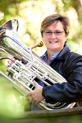 Gail Robertson plays with Prairie Brass Band